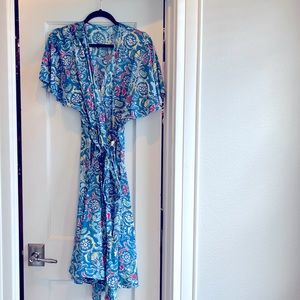Gorgeous blue Amalfi-inspired J. McLaughlin wrap dress